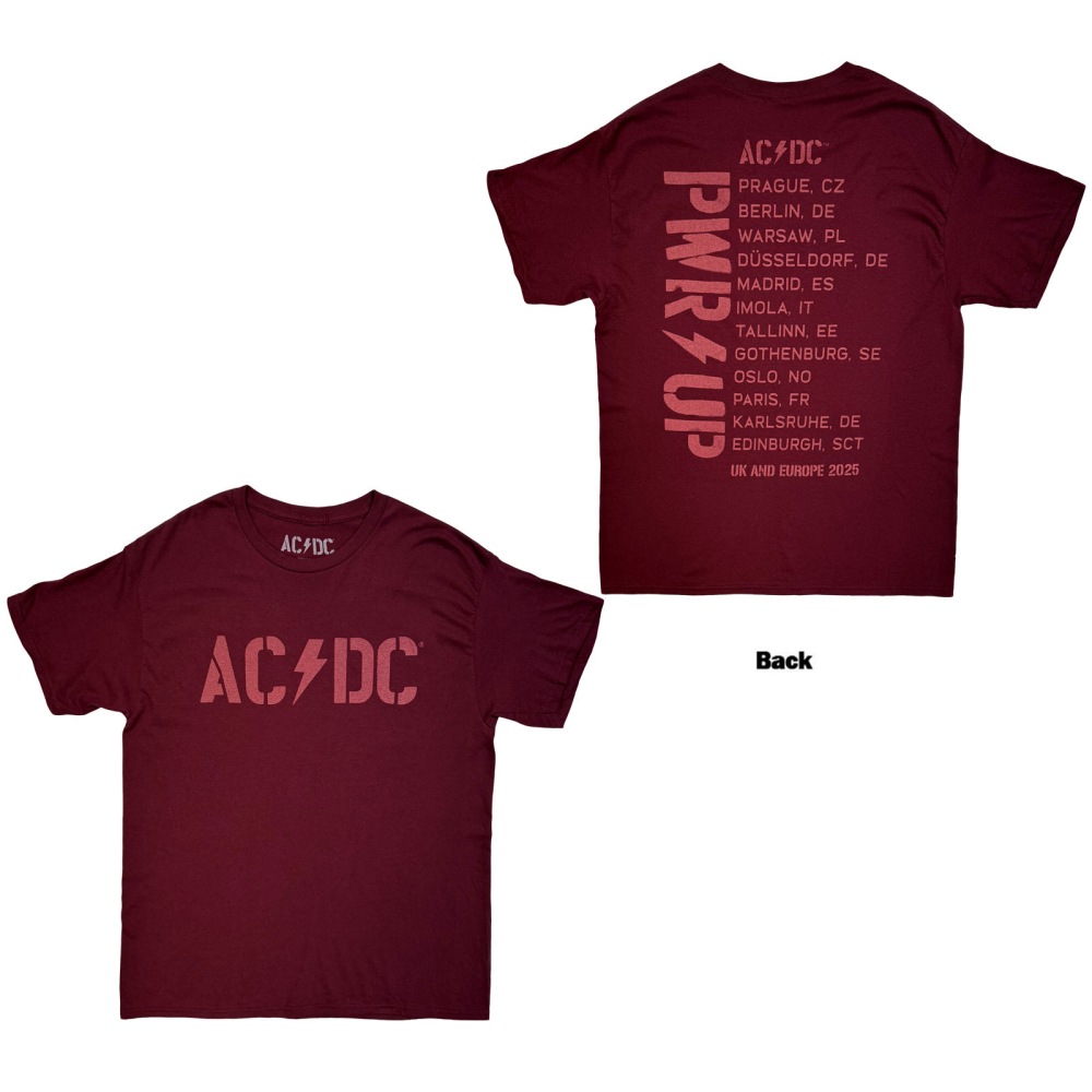 AC/DC - Logo EU Tour '25 Herren TShirt - Rot